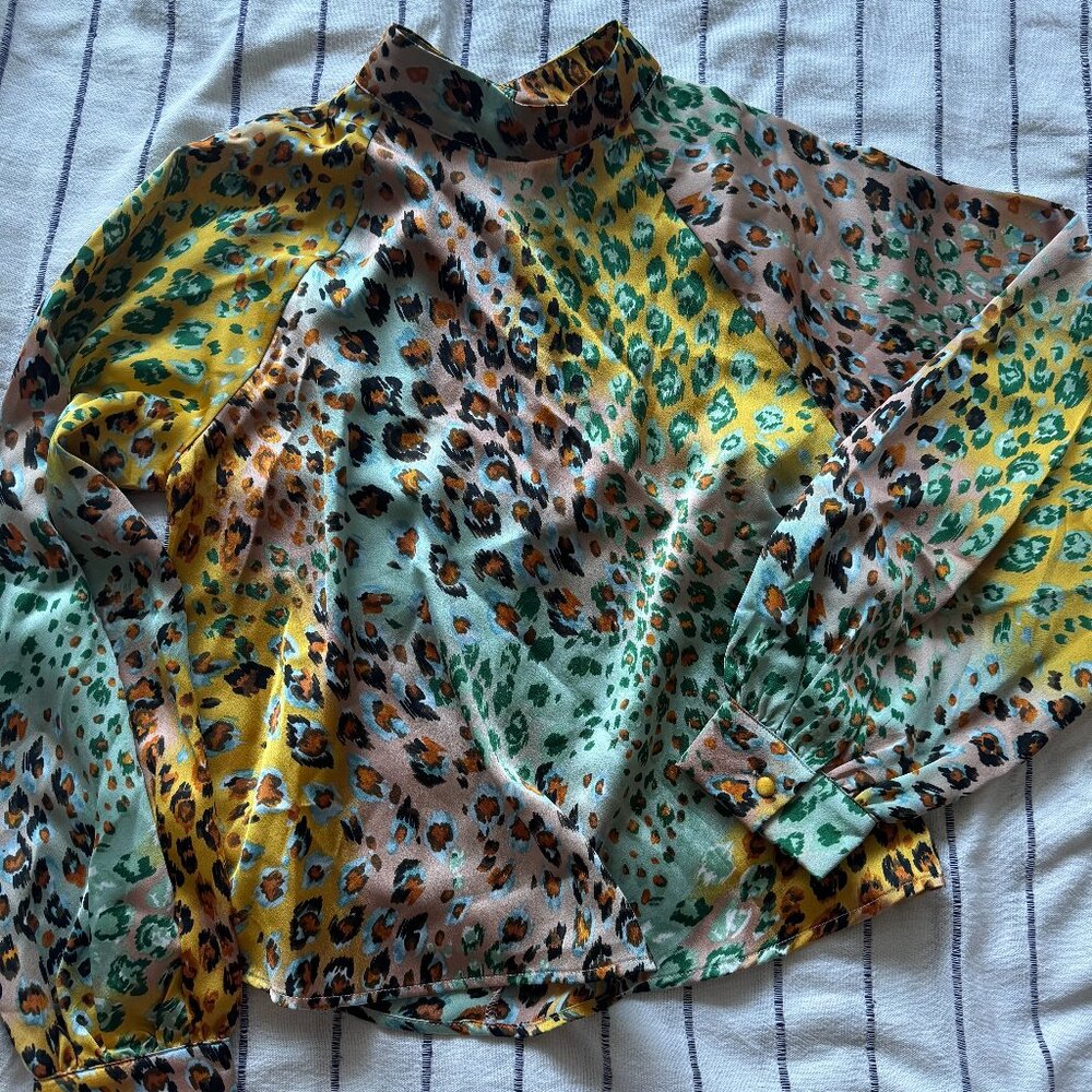 Dee Ell Mock neck Animal Print top